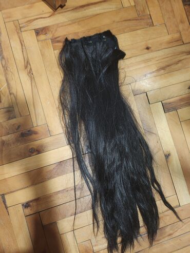 braon deblji saten: Prirodna kosa na klipse Dužina 55-60cm 280gr. Boja tamno braon