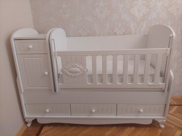 двуспальная кровать с подъемным механизмом: Oğlan və qız üçün, İşlənmiş, Çarpayı, Matras ilə, Siyirməli