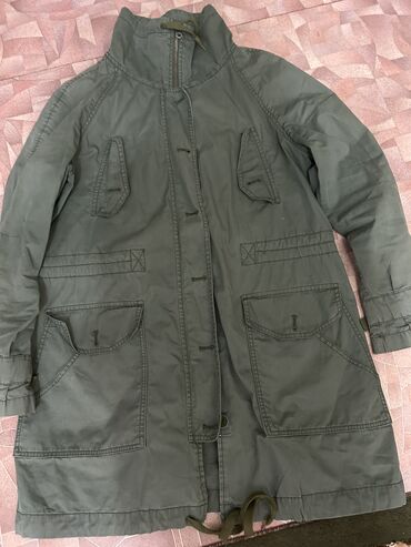 кожаный плащь: Куртка XL (EU 42), цвет - Зеленый