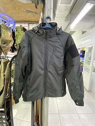 Тактическая куртка Softshell, цвет черный - Материал: плотный