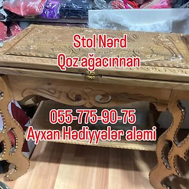 Nərdlər: Əl işi Nərd. Qoz ağacından hazırlanmış nərd stolu Ünvan Q Qarayev — 1