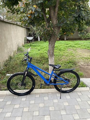 Dağ velosipedi – mavi rəng, alüminium tipli çərçivə - Ön amortizatorlu
