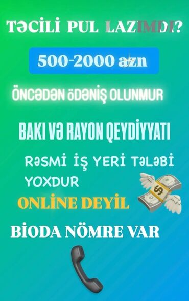 Başqa xidmətlər: Kreditə olan məhsulların alışı və kredit üçün bizə üz tuta bilərsiniz