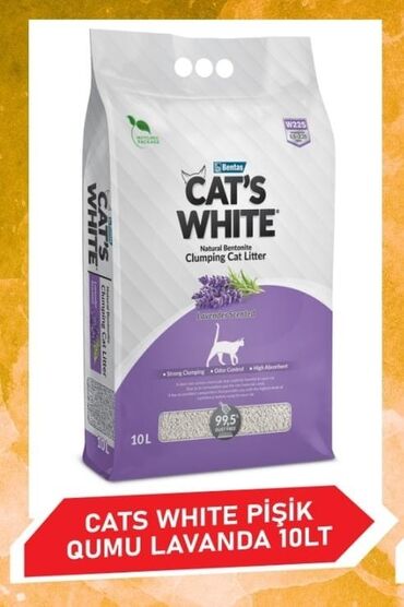Heyvanlar üçün digər mallar: Cats white - Pişik qumu 10 ltr Lavanda Orginal məhsul. Türkiyə