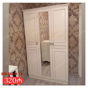 Sifarişlə dolablar: Düz dolab, Yataq otağı üçün, Qarderob, Açılan, Korpuslu, 3 qapılı