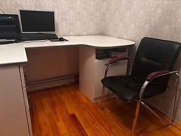 Ofis mebeli: L‑şəkilli ofis masasının dəsti Qiymet ilə razılaşmaq olar - Rəng: ağ — 4