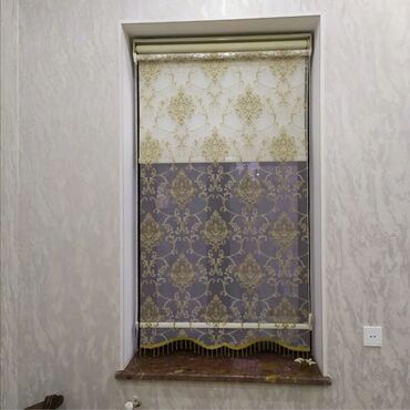 Rulon ştorlar: Zebra/rulet pərdə kolleksiyası - Model: klassik damask və güllü — 7