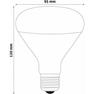 gde kupiti zivin toplomer: IC/IR sijalica 100W ECONOMY, E27 R95 230V, balon otporan na