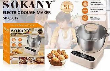 Для кафе, ресторанов: Электрическая тестомесилка SOKANY SK-05017 - Объем чаши: 5 л — удобно — 1