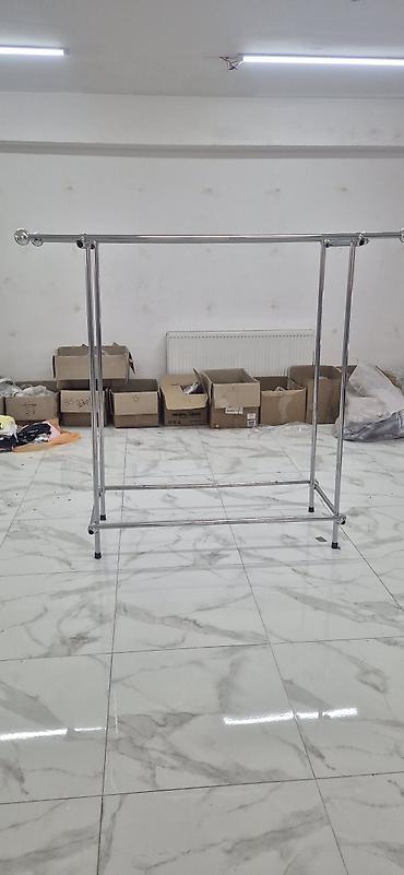 вешалки для магазина: Mağaza üçün metal asılqan stendi - Material: cilalanmış xrom/metal — 3