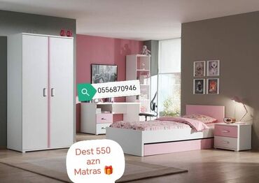 Uşaq və gənc otağı üçün dəstlər: Oğlan və qız üçün, Yeni, Təknəfərlik çarpayı, Yazı masası, Dolab -da lalafo.az — 9 Uşaq və gənc otağı üçün dəstlər: Oğlan və qız üçün, Yeni, Təknəfərlik çarpayı, Yazı masası, Dolab — 9