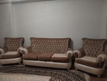 rumıniya mebel: Б/у, Диван-кровать, 2 кресла, Без подьемного механизма, Раскладной