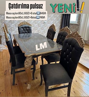 komputer oturacaqlari: YENİ – Klassik dizaynlı yemək dəsti - Açıla bilən masa: 90×160 sm — 1