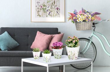 мебельная стенка: Горшок для цветов с дренажной вставкой InGreen коллекция London Deco