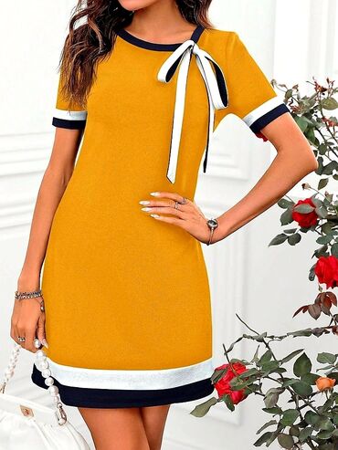 zara novi sad online: 2XL (EU 44), color - Yellow, Cocktail, Short sleeves