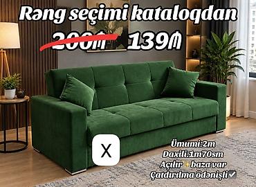 Mebel kateqoriyası: açılan divan - Model: yumşaq, parça üzlü yaşıl lalafo.az -da Mebel kateqoriyası: açılan divan - Model: yumşaq, parça üzlü yaşıl