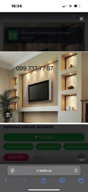 Alçipan: Istənilən növ alçıpan fiqurlarının yığılması tv agentlərin ara kesme — 8