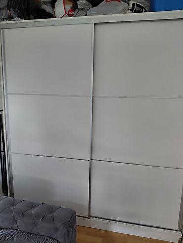 zavese za krevet: Klizni plakar – beli, dvoja klizna vrata - Moderan, minimalistički — 2