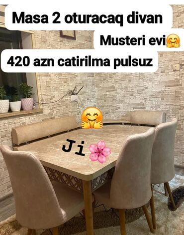 divan üstü: Künc divan və masa desti yeni