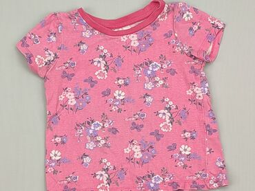 bluzka w różowe kwiaty: Koszulka, So cute, 12-18 m, stan - Dobry