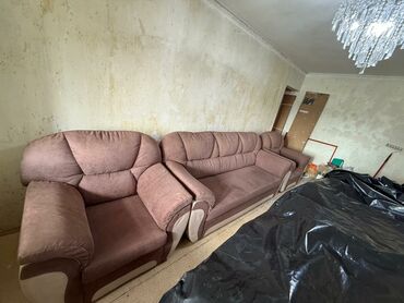 мебель диваны бу: Диван с креслами мягкая мебель б.у в отличном состоянии 17000с