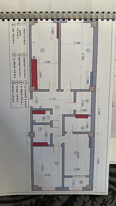 81: 3 комнаты, 81 м², Вефа ТЦ Элитка, 10 этаж, Свежий ремонт — 10