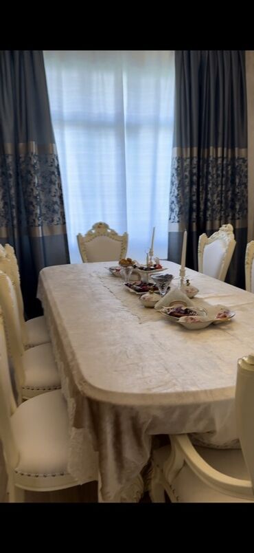 Masa və oturacaq dəstləri: Qonaq otağı üçün, Yeni, Açılan, 8 stul — 6