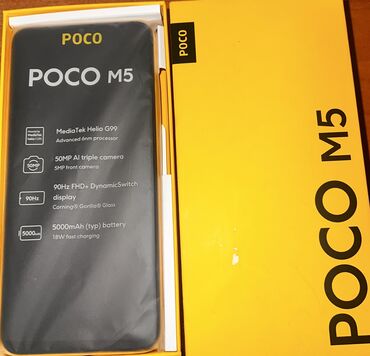 Poco: Poco M5, Б/у, 128 ГБ, цвет - Желтый, 2 SIM