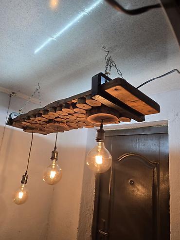 Люстры: Люстра из дерева Подвесной светильник в стиле лофт/рустик из массива — 1