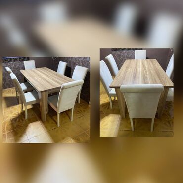 Stol ve 6 stul desti 250 azn. Olculeri uzunlugu 160, eni 90 sm 🏡 Yeni