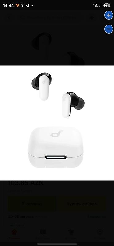 Audio: Yeni Simsiz (Bluetooth) Qulaqcıqlar, Anker, rəng - Ağ — 1