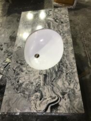 Quru inşaat materialları: Mərmər naxışlı hamam ve metbex lavabosu üstü - Material: kompozit daş