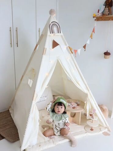палатка для чабана: Детский Вигвам. Палатка. В комплекте светящиеся гирлянды и коврик
