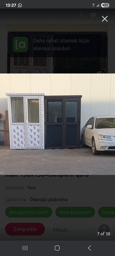 Konteynerlər: Şüşəli MÜHAFİZƏ Butkaları. 155x155=1990 man 155x200=2750 man — 18