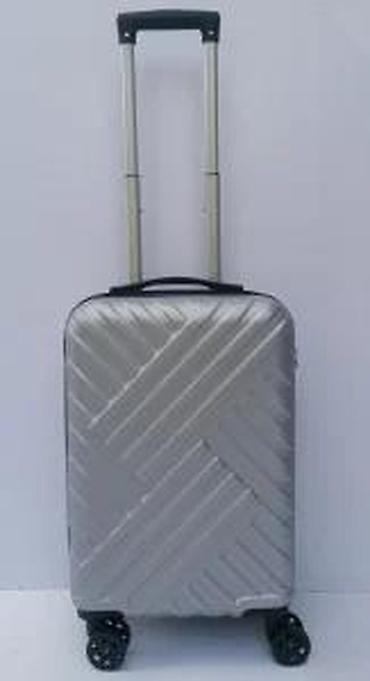 Putni koferi i torbe: Tvrdi ručni kofer na točkiće – srebrni - Materijal: čvrsta — 23
