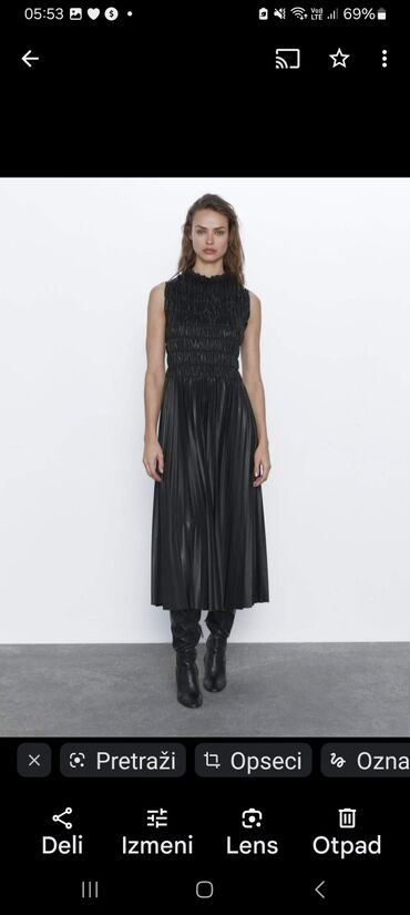 šljokičasta haljina: Zara XL (EU 42), color - Black, Short sleeves