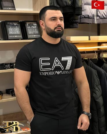 qarin piylerini eritmek üçün idman: Futbolka, Emporio Armani, 2XL (EU 44), rəng - Qara