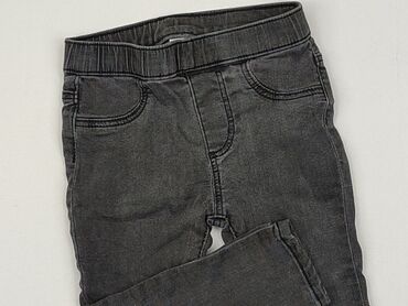 jeansy z wysokim stanem i prostymi nogawkami: Spodnie jeansowe, H&M, 12-18 m, stan - Dobry
