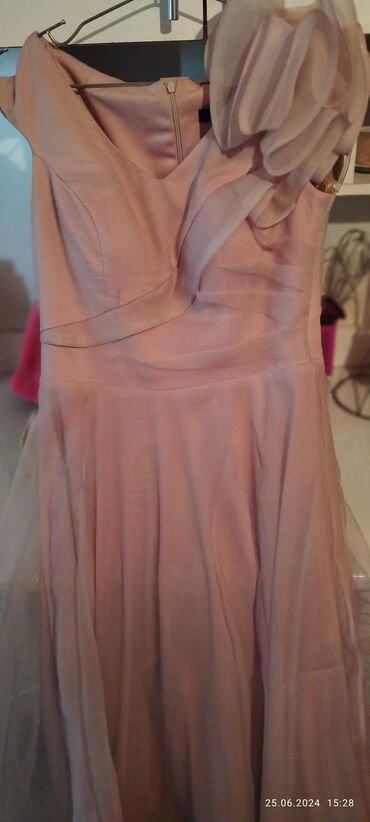 розовое свадебное платье: Кече көйнөгү, Узун модель, Жеңдери жок, S (EU 36)