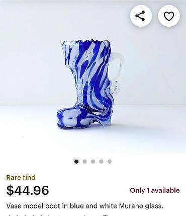 Ostali kućni dekor: Cizma,vaza nova murano,usnama duvano staklo iz 70,80ih. god — 5