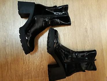 Gležnjače: Crne ženske čizme (Gazište 27)sa blok petom i izraženim krampon đonom — 6