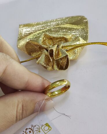 золотые серьги и кольцо: Серебряный обручальный кольцо Италия Серебро напыление жёлтое золото