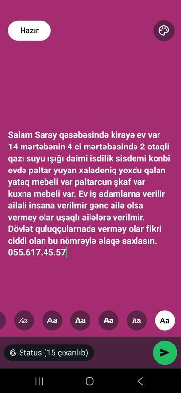 əcəmi evlər: Saray qəsəbəsində kirayə mənzil. - 14 mərtəbəli binanın 4-cü