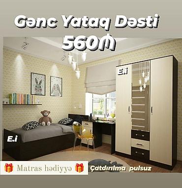 uşaqlar ucun taxta carpayılar: Gənc Yataq Dəsti – müasir və funksional dizayn Dəst tərkibi: - Tək — 1