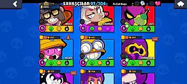 drag: Brawl Stars oyunu üçün inkişaf etmiş hesab - Kupa yolu: 54 616 (ən — 8