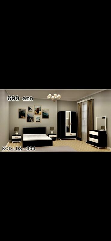 Yataq otağı dəstləri: İkinəfərlik çarpayı, Dolab, Termo, 2 tumba, Azərbaycan, Yeni — 21