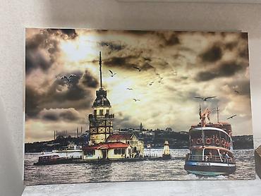 eşək şəkli: Mövzu: Qız Qalası və İstanbul boğazı mənzərəli dekorativ tablo, işığı — 1