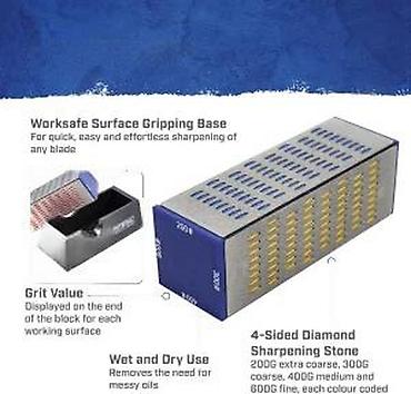Ostali pribor i dodaci za alate: Dijamantski kamen za oštrenje 4-u-1 sa postoljem - Profesionalni — 21