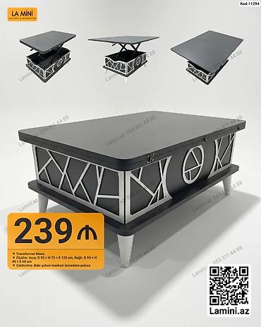 Masalar: Kod: 11294 Transformer Masa – çoxfunksiyalı qaldırılan üstlü masa - — 1
