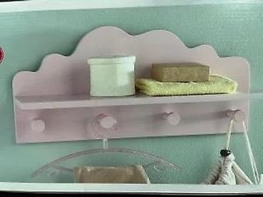 Ostali dečiji nameštaj: Zidna polica sa kukicama – „oblaci“ - Dekorativna polica za dečiju — 15